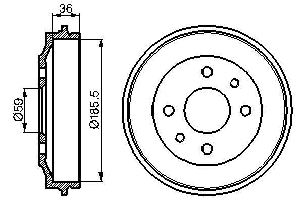 BOSCH 0986477055 Fren Kampanasi Arka Fiat Uno 70