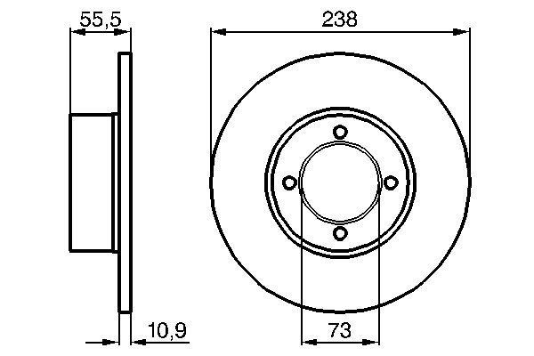BOSCH 0986478079 X Ön Fren Aynasi Ascona A-Vectra A-Astra F 238x24x4dl Dolu