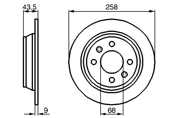 BOSCH 0986478374 Arka Fren Aynasi Saab 900 1989-1994 9000 1989-1998 258x4dl