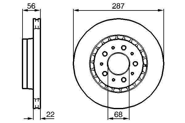 BOSCH 0986478388 Ön Fren Disk Ayna Volvo 740. 760. 780. 940 83 > 91