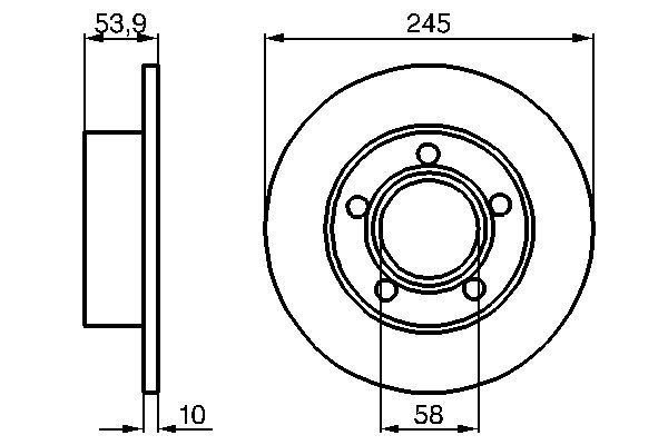 BOSCH 0986478461 Fren Diski. Arka. 245 / 10-8 Mm . Kaplamali