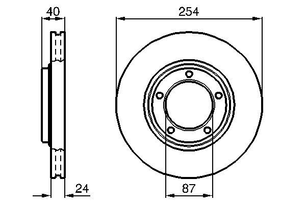 BOSCH 0986478663 Ön Fren Diski Hava Kanalli Hyundai Starex D4bh Tc Tci Eski Model 96-01 / H100 2.6l Kamyonet D4bb 9 6-> 254 Çap X 5 Bijon - Adet Disk Fiyatıdır