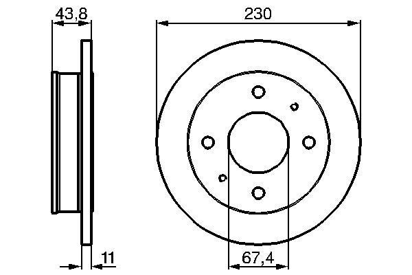 BOSCH 0986478727 Ön Fren Diski Dolu Tip Hyundai Atos 1.0l G4hc 98-03 230 Çap X 4 Bijon - Adet Disk Fiyatıdır
