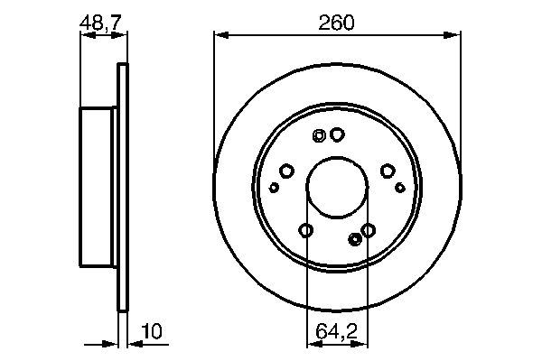 Fren Diski Arka 260mm Honda Civic Vii Hatchback (Eu Ep Ev) 1.4 I (Ep1 Eu7) 2.0 Type-R (Ep3) 00-05