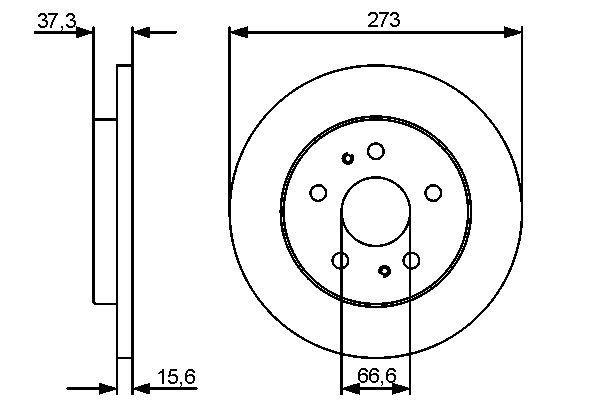 BOSCH 0986479432 Ön Fren Diski Dolu Tip Daihatsu Terios 1.3l Hc-Ej K3-Ve J100 J102 J211 97-08 / 1.5l 3sz-Ve J210 06 -> 273 Çap X 5 Bijon - Adet Disk Fiyatıdır