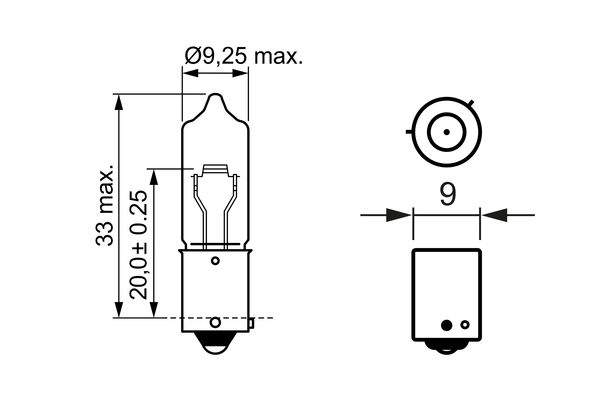 BOS-1987302264 Halojen Park Ampul 12v H21w