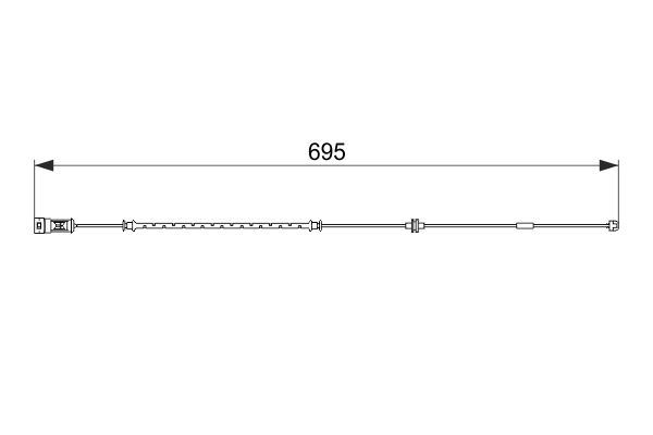 DEL-LZ0166 Fren Ikaz Kablosu  1 Adet Fiat Saab Opel Croma 9-3 Signum Vectra 2002 -