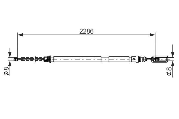 BOSCH 1987477569 El Fren Teli Sağ Peugeot Expert 96>06-P806 95>02 Citroen Jumpy 95>06 Evasion 94>02
