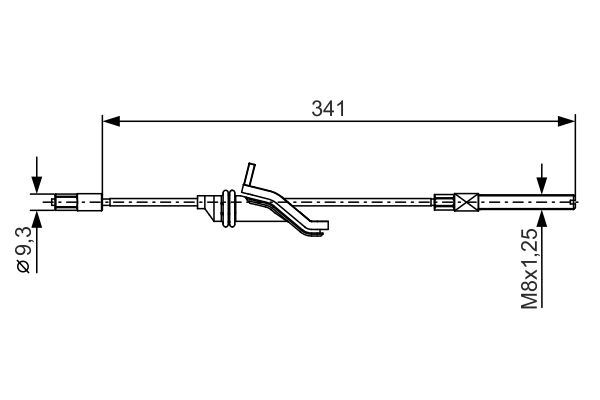 BOSCH 1987482188 El Fren Teli Ön Ford Focus-Cmax Volvo C30-C70-S40-V50 04> Diskli Tip Uzunluk: 341mm