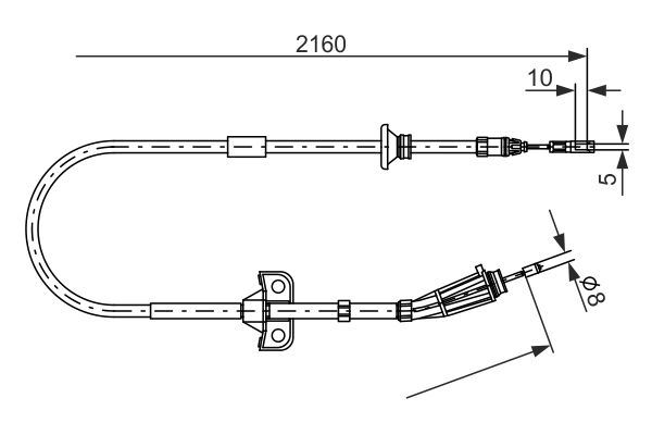 BOSCH 1987482284 El Fren Teli Sol Volvo Xc90 02>14 Uzunluk: 2160mm