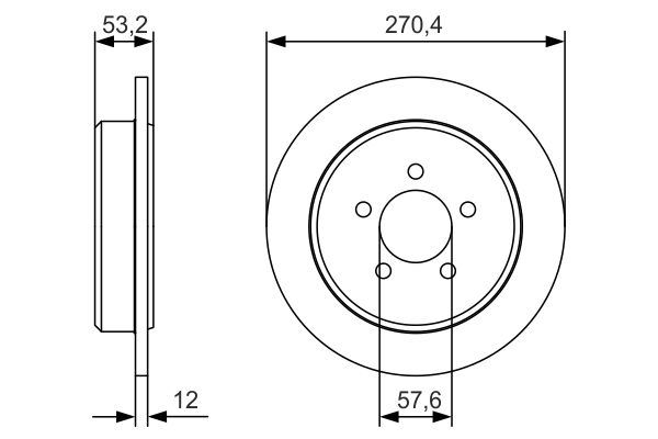 BOSCH 0986479A80 Fren Diski. Arka. 27 Mm / 12-1.4 Mm