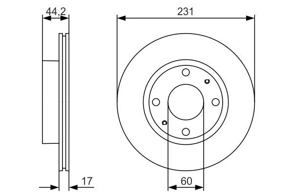 BOSCH 0986479R23 Ön Fren Diski Hava Kanalli Suzuki Super Carry 1.3l G13b Ga413 99-> 231 Çap X 4 Bijon - Adet Disk Fiyatıdır