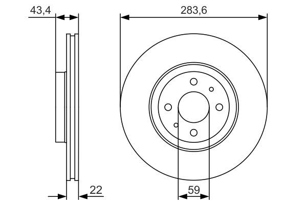 Fren Diski On Havali 283.6mm Linea 1.6 Mtj  Doblo (06->) Bravo I-Ii Stilo 1.4 1.6