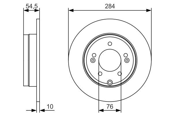 BOSCH 0986479T49 Arka Fren Diski Dolu Tip Hyundai Sonata 2.0l D4ea Crdi Dizel 05-10 / 2.0l Vvti Gls 05-10 284 Çap X 5 Bijon - Adet Disk Fiyatıdır