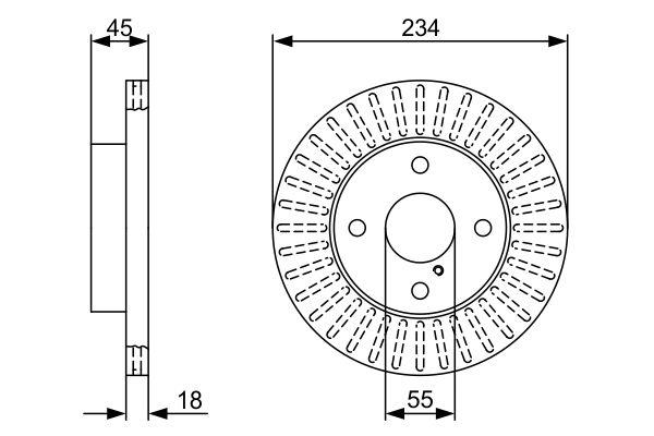 BOSCH 0986479V65 Ön Fren Diski Hava Kanalli Mazda 323 1.6l B6 Bg Kasa 89-95 235 Çap X 4 Bijon - Adet Disk Fiyat Idır