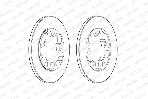 FERODO DDF2484C Arka Fren Diski Transit V363 14> Tek Teker A.Ceker Duz 308mm 5 Bijon