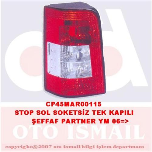 CERKEZ MAR-0115 Stop Lambasi Sol Partner Ym. 06 > Şeffaf Tek Kapi Duysuz