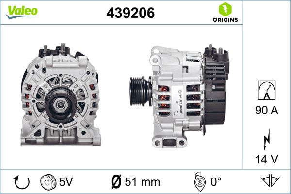 VALEO 439206 Alternatör Sg9b037 Mercedes