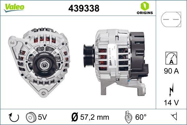 VL439338-ITH Alternatör Valeo 12v 90a Audi A4/Superb/Passat B5
