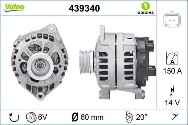 VALEO 439340 Alternatör Psa