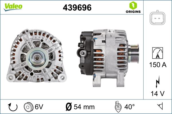VALEO 439696 Alternatör Komple 14v 150amp P107-P206-P307-P407-Partner-Berlingo-C1-C2-C3-C4-C5-Xsara 1.4-2.0 Hdi Clio Iii-Mgn Ii 1.6 16v Toyota Aygo Eski 439503