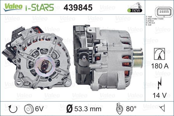 VAL 439845 Alternatör Start-Stop'Lu C3/C4/C5/2008