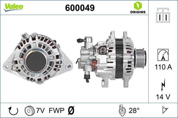 VALEO 600049 Alternatör Kia Sorento