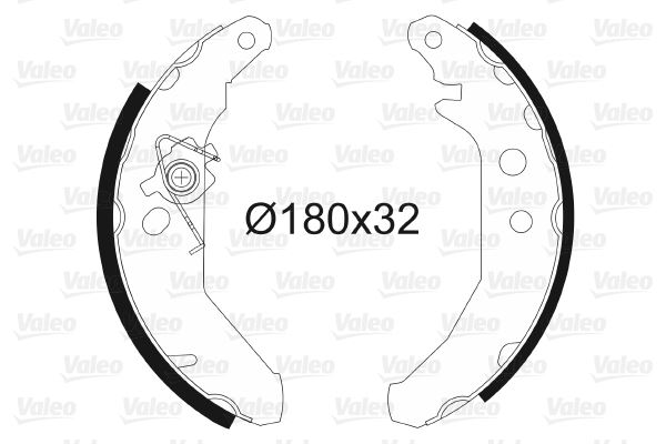 VALEO 562539 Pabuçlu Fren Balatasi Ford Fiesta 1.0. 1.1. 1.1 I. 1.3. 1.3 I. 1.4. 1.4 I. 1.6. 1.6 I. 1.6i Turbo. 1