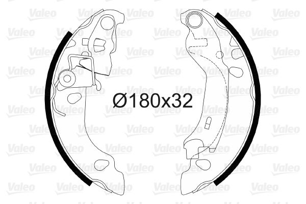 VALEO 564081 Arka Pabuç Balata Fiat Panda 169 1.1 03 > 1.2 03 >09 > 1.3d Multijet 03 >06 > 180x32