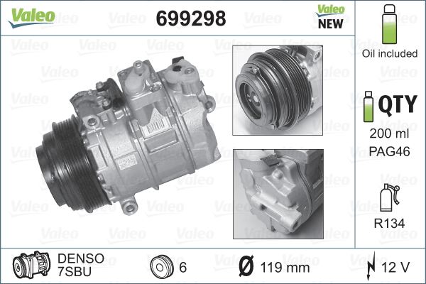BHR ACP 42 001S Klima Kompresörü  W210-208-170