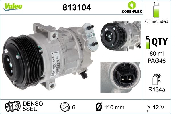 ERA 671015 Klima Kompresörü Fiat Doblo 10> Fiorino 07>Grande Punto 05>13 Linea 07> Corsa D 06>14 Peugeot Bippe R Citroen Nemo Alfa Mito 09>18 1.3 Mtj 1.7 Cdti 12v 6 Kanal 110mm