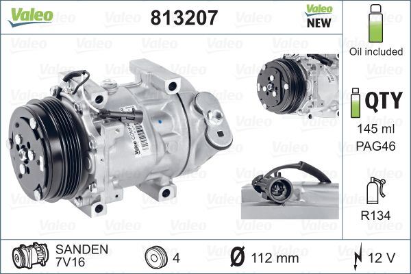 VALEO 813207 Klima Kompresörü Peugeot Boxer 06> Citroen Jumper 06> Fiat Ducato 06> Iveco Daily 06> 2.3d Mtj 3.0d Mtj -Hdi