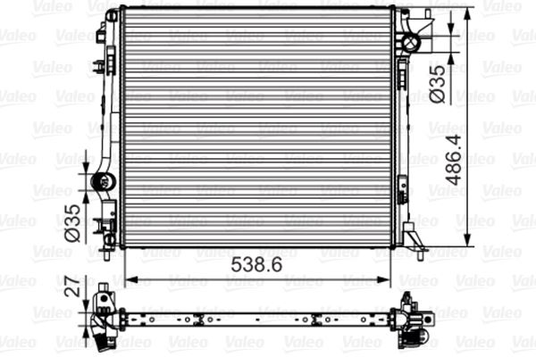 RADISEN RR 607087 Radyatör Qashqai 2014 1.3 Dig-T. 1.6 Tce. 1.8 Tce 26mm Brazed 540x470x26