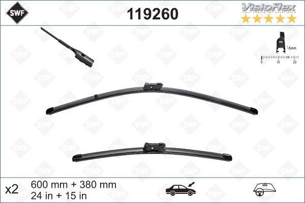 VALEO 119260 Silecek Süpürgesi Ön Polo-Toledo-Rapid-A1 2010 > 600 X 380 Mm