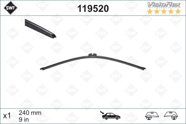 VALEO 119520 Arka Cam Silecek Süpürgesi Renault Clio Iv 12> 240mm