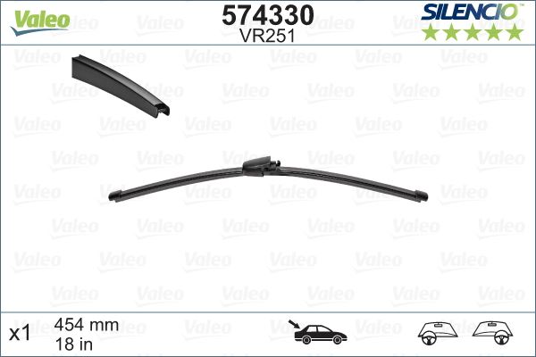 VAL-119503 Silecek Supurgesi Swf Arka 455mm ( Vw  T5 Cift Kapi )
