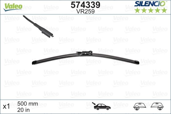 VAL-574339 Silecek Supurgesi Arka Vm259 500mm ( Opel   Insignia 08- )