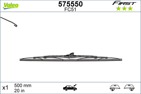 VALEO 575550 Silecek Süpürgesi Renault-Dacia 500 Mm