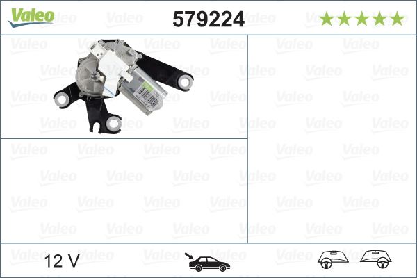GVA 6643002 Silecek Motoru Arka Psa P206 98>