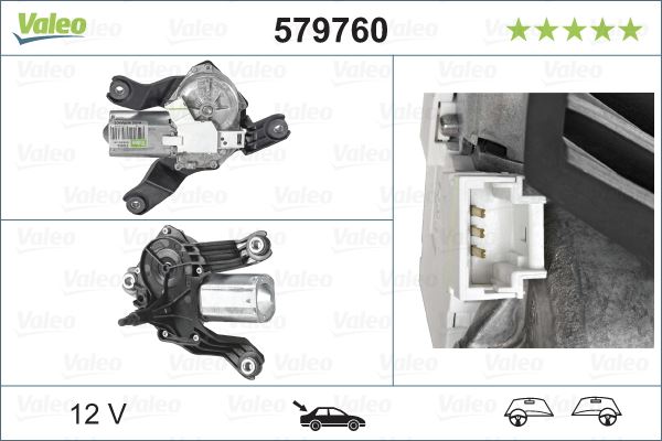 GVA 6619002 Silecek Motoru Arka Dacia Logan Mcv 06 >