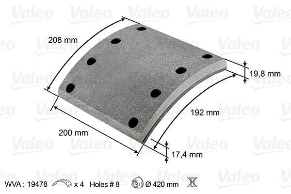 VALEO 219802 Yaprak Balata Saf
