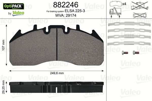 VALEO 883146 Disk Fren Balatasi Renault Magnum Dxi Premium Dxi Volvo Fh Fe Fm Sensörsüz