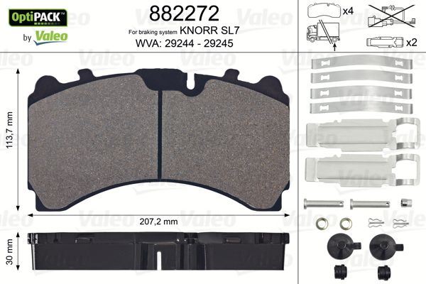 VALEO 883172 Disk Fren Balatasi Arka Mercedes Actros Mp4 2011- Sensörsüz