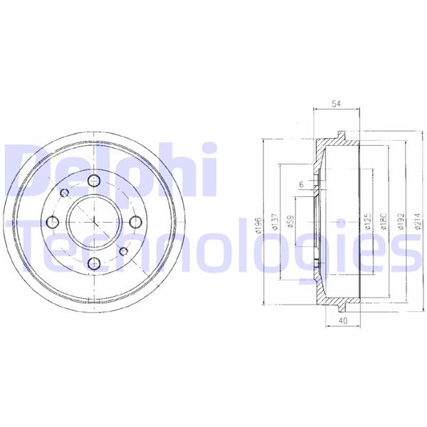 DELPHI BF200 Fren Kampanasi Arka Fiat 500 10> Brava 98> Temrpa 94> Tipo 96> Punto 99> Panda 12> Ford Ka 08> Peugeot Bipper Tepee 08>