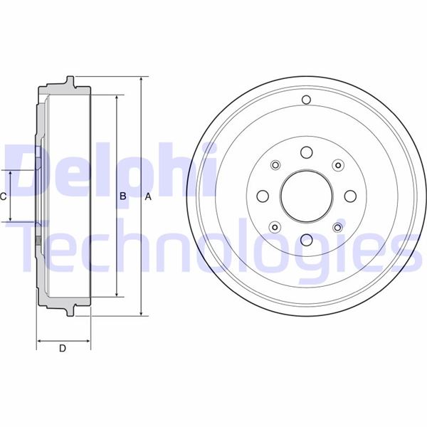 DELPHI BF503 Arka Kampana Corsa D 07> Corsa E 14> Adam 13> Punto-Grande Punto 05> 274x228x61x48x4dl 14 İnç 51901444-51901443-55703043