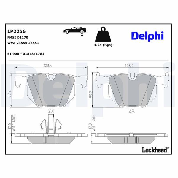 DELPHI LP2256 Fren Balatasi Arka Bmw E90 E91 E92 E93 E84