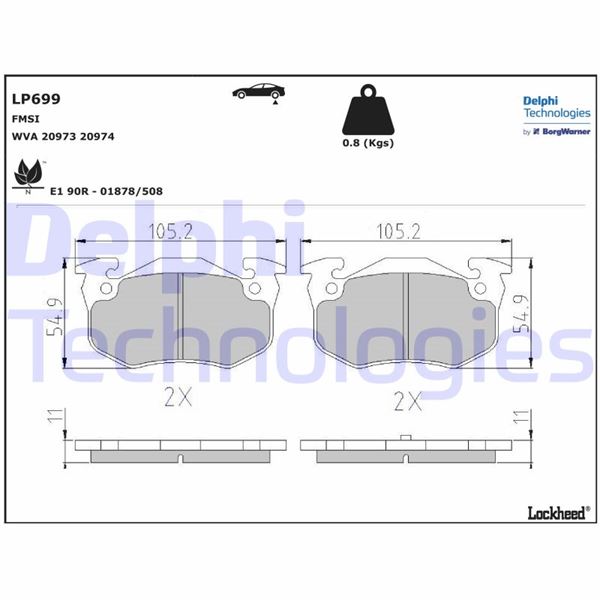 FRD FDB558 Fren Balatasi Arka Disk Balata 106/205gti/206/Saxo/Xsara