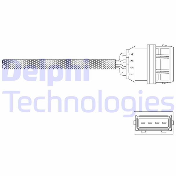 DELPHI ES11036-12B1 Oksijen Sensör Ön Ota4f-5c2 Volvo S40 1.9t4 2.0t 97-00 V40 1.9t4 2.0t 97-00 1039mm