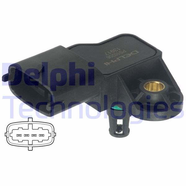 DELPHI PS10206 Map Sensörü - Chevrolet Aveo. Cruze. Malibu. Orlando. Trax / Opel Adam. Astra. Cascada. Corsa. Insig