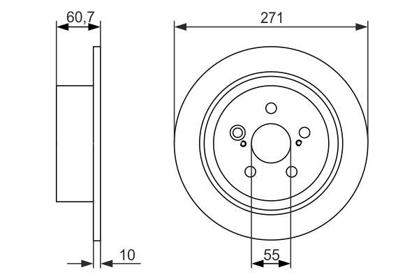 BOSCH 0986479613 Arka Fren Aynasi Avensis 1.8i 16v-1.6i 16v-2.0i 16v-2.0i 16v 00-03 271x10x5dl